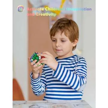 Megaminx Cube, Roxenda 3x3x3 Pentagonal Speed Cube Dodecahedron Magic Cube Puzzle Toy (Black)