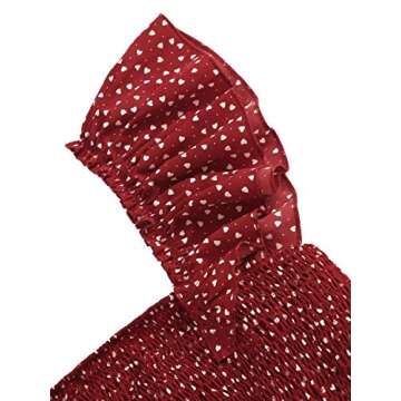 MakeMeChic Women's Two Piece Ruffle Trim Cami Crop Top and Wrap Skirt Set Burgundy S