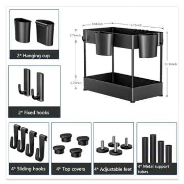 Sturdy 2 Pack Under Sink Organizers for Ultimate Storage