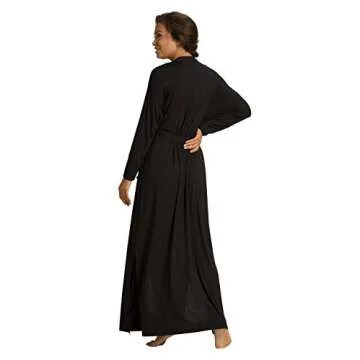 Barefoot Dreams Luxe Milk Jersey Women's Duster Robe, Black, S/M