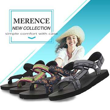 Women's Original Sandals Sport Sandals with Yoga Mat Insole Hiking Sandals Light-Weight Shoes U619SLX022-Black-42