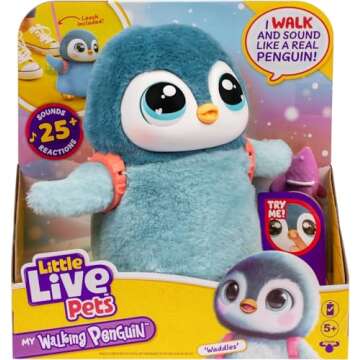 Little Live Pets My Walking Penguin - Waddles Soft and Cuddly Interactive Toy Penguin That Walks, Da...