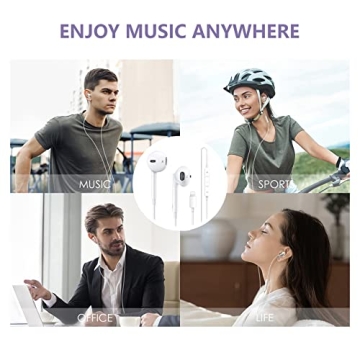 MFi Certified iPhone Earbuds with Lightning Connector & Mic