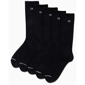 Calvin Klein Men’s Crew Socks - 6 Pack Performance Cushion Comfort Crew Socks - Breathable Athletic Socks for Men (7-12), Size 7-12, Black