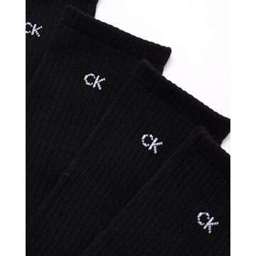Calvin Klein Men’s Crew Socks - 6 Pack Performance Cushion Comfort Crew Socks - Breathable Athletic Socks for Men (7-12), Size 7-12, Black