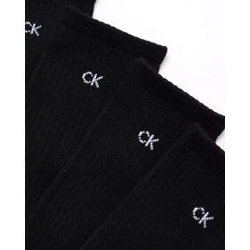 Calvin Klein Men’s Crew Socks - 6 Pack Performance Cushion Comfort Crew Socks - Breathable Athletic Socks for Men (7-12), Size 7-12, Black