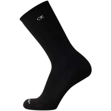 Calvin Klein Men’s Crew Socks - 6 Pack Performance Cushion Comfort Crew Socks - Breathable Athletic Socks for Men (7-12), Size 7-12, Black