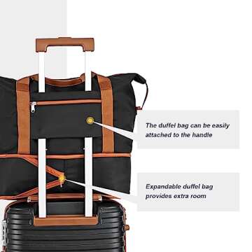 Joyway Luggage Set 3 Piece Suitcase Sets with Spinner Wheel,Hardside Expandable Travel Laggage with TSA Lock (Black