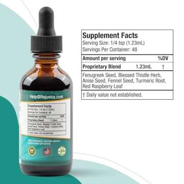 Rejuvica Health NatalNourish - Advanced Lactation Support Supplement - Liquid Delivery for Better Absorption - Fenugreek, Blessed Thistle, Anise, Fennel & More!