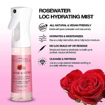 Orientfashion Rose Water Locs Moisturizing Spray 10 Fl Oz