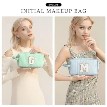 Personalized YOOLIFE Initial Makeup Bag for Women