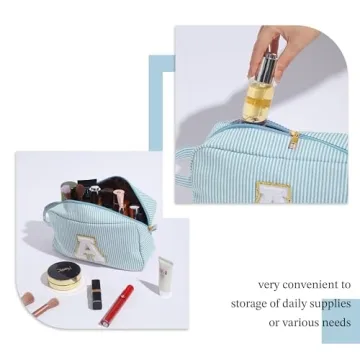 Personalized YOOLIFE Initial Makeup Bag for Women