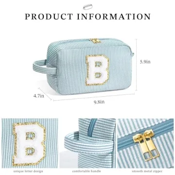 Personalized YOOLIFE Initial Makeup Bag for Women