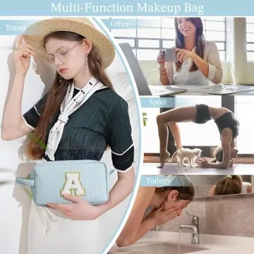 Personalized YOOLIFE Initial Makeup Bag for Women