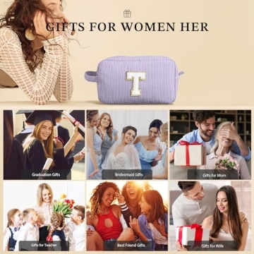 Personalized YOOLIFE Initial Makeup Bag for Women