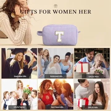 Personalized YOOLIFE Initial Makeup Bag for Women