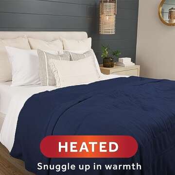 Sunbeam Royal Ultra Admiral Blue Heated Blanket – Queen