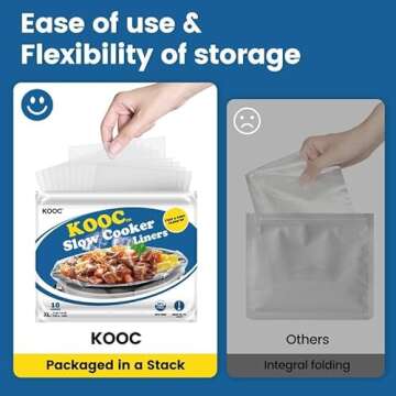 KOOC Slow Cooker Liners 14"x22" 10 Count - Extra Large BPA Free Pot Liners