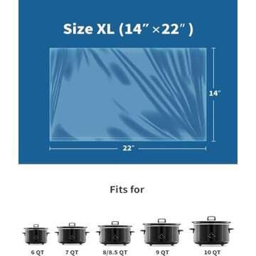 KOOC Slow Cooker Liners - Hassle-Free Cooking Bags 10 Count