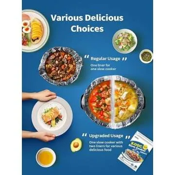 KOOC Slow Cooker Liners - Hassle-Free Cooking Bags 10 Count