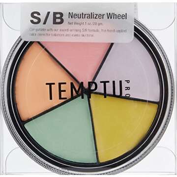 TEMPTU S/B Neutralizer Wheel - Includes 5 Color-Correcting Shades To Perfect & Even Out All Skin Types & Tones | Multi-use, Can Be Applied With Brush, Sponge, or Fingertips, 1 pack
