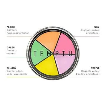 TEMPTU S/B Neutralizer Wheel - Includes 5 Color-Correcting Shades To Perfect & Even Out All Skin Types & Tones | Multi-use, Can Be Applied With Brush, Sponge, or Fingertips, 1 pack