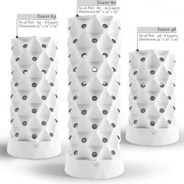 Nutraponics Hydroponics Tower - Hydroponics Growing System for Indoor Herbs, Fruits and Vegetables -...