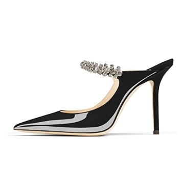 Elegant Jimishow Mule Heels with Rhinestones for Women
