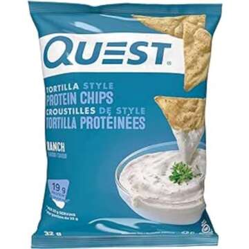 Quest Nutrition Protein Chips & Tortilla Chips Variety Bundle with BBQ, Cheddar & Sour Cream, Sour Cream & Onion, and Ranch Flavors (Pack of 13)