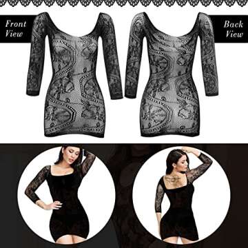 Geyoga 12 Pieces Women's Lingerie Smock Lingerie Swimsuits Coverup Sleepwear Dress for Women Favor (Black)