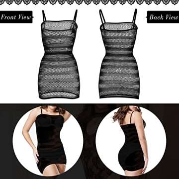 Geyoga 12 Pieces Women's Lingerie Smock Lingerie Swimsuits Coverup Sleepwear Dress for Women Favor (Black)