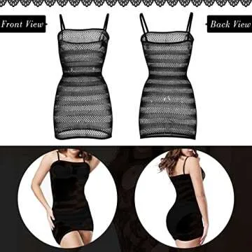 Geyoga 12 Pieces Women's Lingerie Smock Lingerie Swimsuits Coverup Sleepwear Dress for Women Favor (Black)