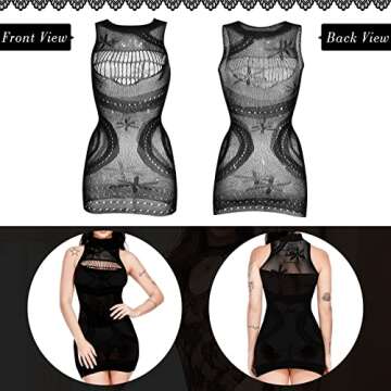 Geyoga 12 Pieces Women's Lingerie Smock Lingerie Swimsuits Coverup Sleepwear Dress for Women Favor (Black)