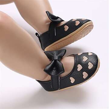 LAFEGEN Baby Girls Mary Jane Flats with Bownot Non Slip Soft Sole PU Leather Newborn Infant Toddler ...
