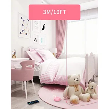 10 ft Pink Power Strip with USB for Travel and Home