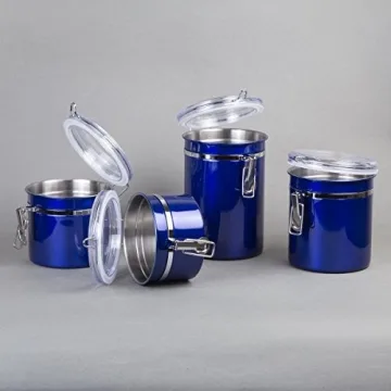 Creative Home 4-Piece Stainless Steel Kitchen Canister Set