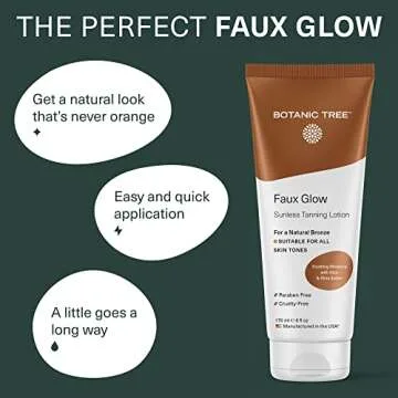 Botanic Tree Self Tanner - Sunless Tanner for Natural-Looking Fake Tan-Herbal Self Tanning Lotion fo...