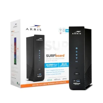 ARRIS SURFboard - SBG7600AC2 - Renewed - DOCSIS 3.0 Cable Modem & AC2350 Wi-Fi Router, Approved for Comcast Xfinity, Cox, Charter Spectrum & More, (4) 1 Gbps Ports, 800 Mbps Max Speeds - Renewed