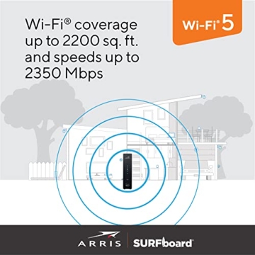ARRIS SURFboard - SBG7600AC2 - Renewed - DOCSIS 3.0 Cable Modem & AC2350 Wi-Fi Router, Approved for Comcast Xfinity, Cox, Charter Spectrum & More, (4) 1 Gbps Ports, 800 Mbps Max Speeds - Renewed