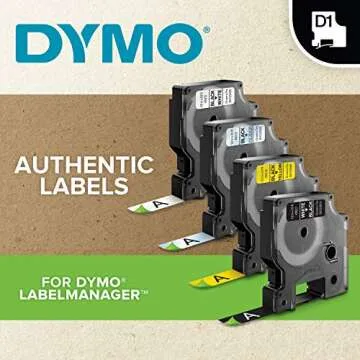DYMO D1 Labels, 1/2-Inch x 23-Foot Roll, Black Print on White, Self-Adhesive, For LabelManager Label Makers