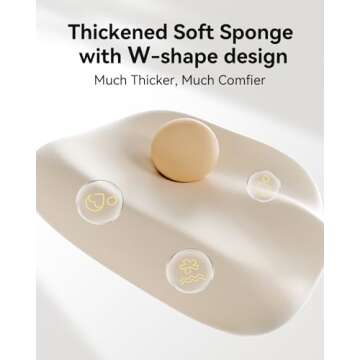 Hbada Office Desk Chair with Flip-Up Armrests and Saddle Cushion, Ergonomic Office Chair with S-Shaped Backrest, Swivel, Mesh, White