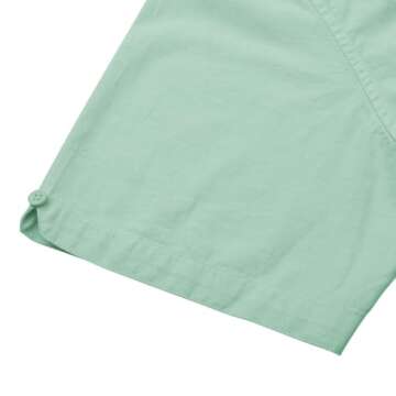JEKAOYI Button Down Short Sleeve Linen Shirts for Men Summer Casual Cotton Spread Collar Beach Shirts (Green, Medium)