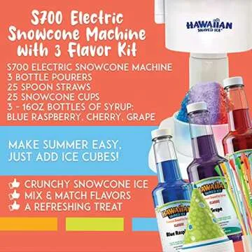 Joyful Hawaiian Shaved Ice S700 Snow Cone Machine Kit