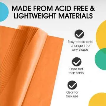 Orange Tissue Paper - Bulk 480 Sheets for Gifts & Packing