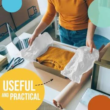 Orange Tissue Paper - Bulk 480 Sheets for Gifts & Packing