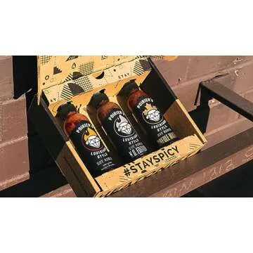 Dustin Poirier's Louisiana Style Hot Sauce Trio by Heartbeat, Fiery Trifecta Made with Natural Ingredients: The Original Louisiana Style, Smoky Sweet Creole Maple and Spicer K.O. Edition, 5 fl oz Bottles (3-Pack)