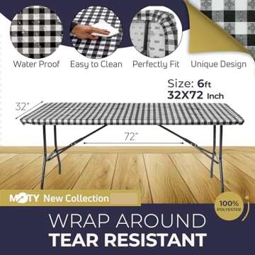 Durable Fitted Tablecloth for 6 ft Tables with Stylish Design