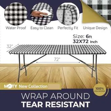 Durable Fitted Tablecloth for 6 ft Tables with Stylish Design