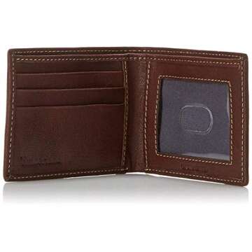 Timberland Men's Blix Slimfold Leather Wallet, Brown, One Size