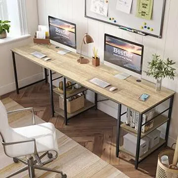 Bestier L Shaped Desk with Flexible Storage and Style